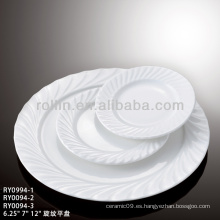 Alto blanco nuevo estilo de porcelana placa plana redonda